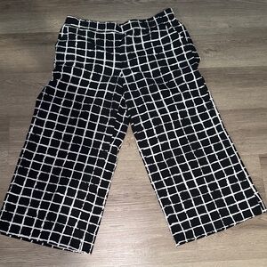 New York & Company Monochrome Checkered Wide Leg Pants